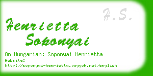 henrietta soponyai business card